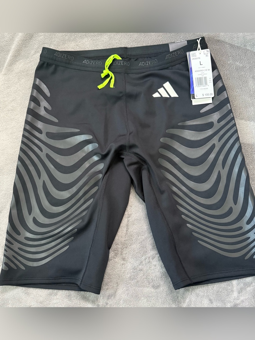 adidas Black Running Tights with White Logo